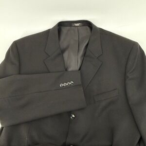 JONES NEW YORK ELEMENTS Mens Black Wool Blazer Sport Coat Jacket Size 48 R